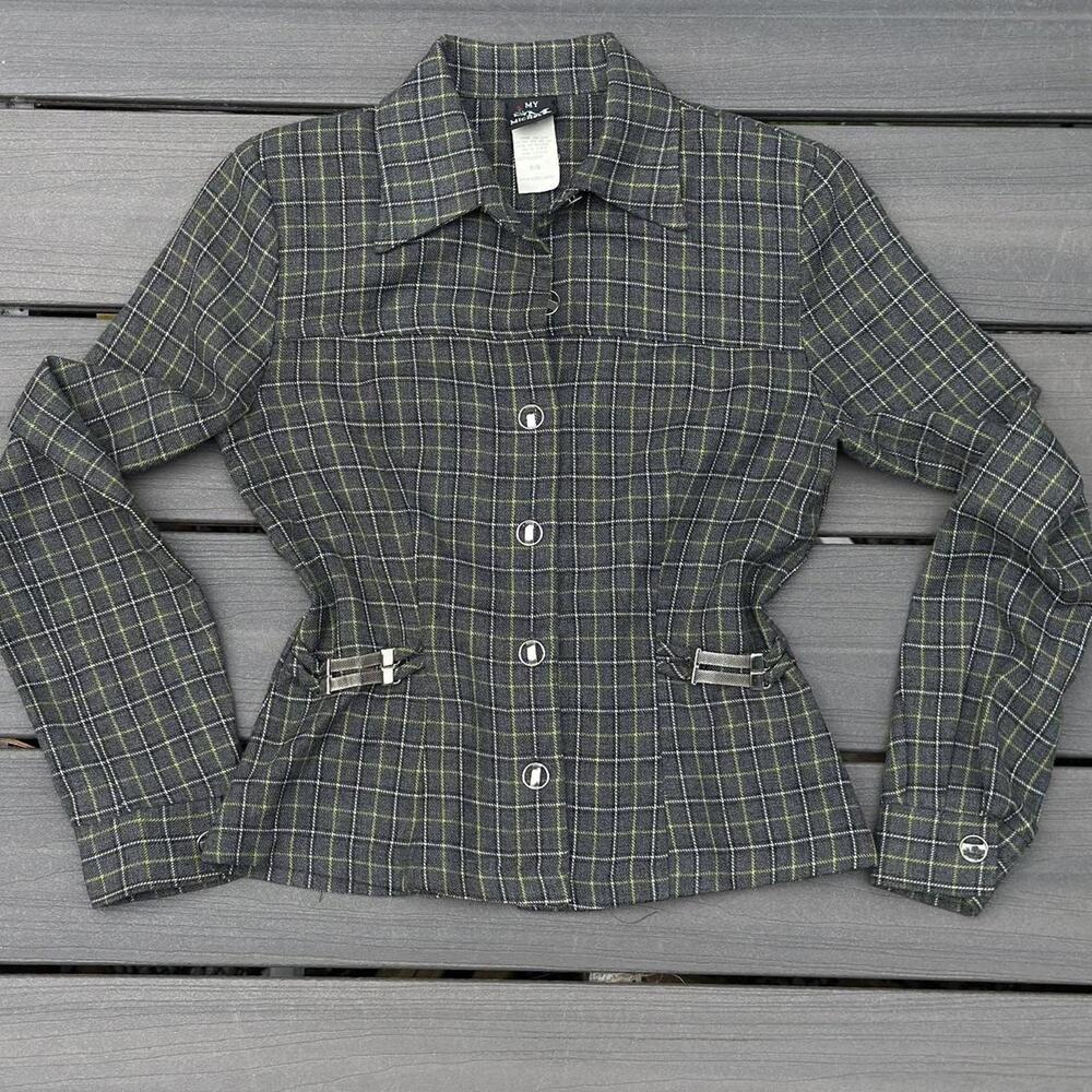 Y2K My Michelle Plaid Cinch Waist Jacket – Size 5/6